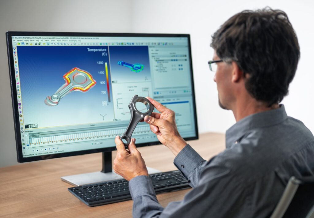 DEFORM die präzise Analyse, Optimierung und Auslegung von Fertigungsprozessen in den Bereichen Metallumformung, thermische Prozesse, Wärmebehandlung und Werkstoffmodellierung.